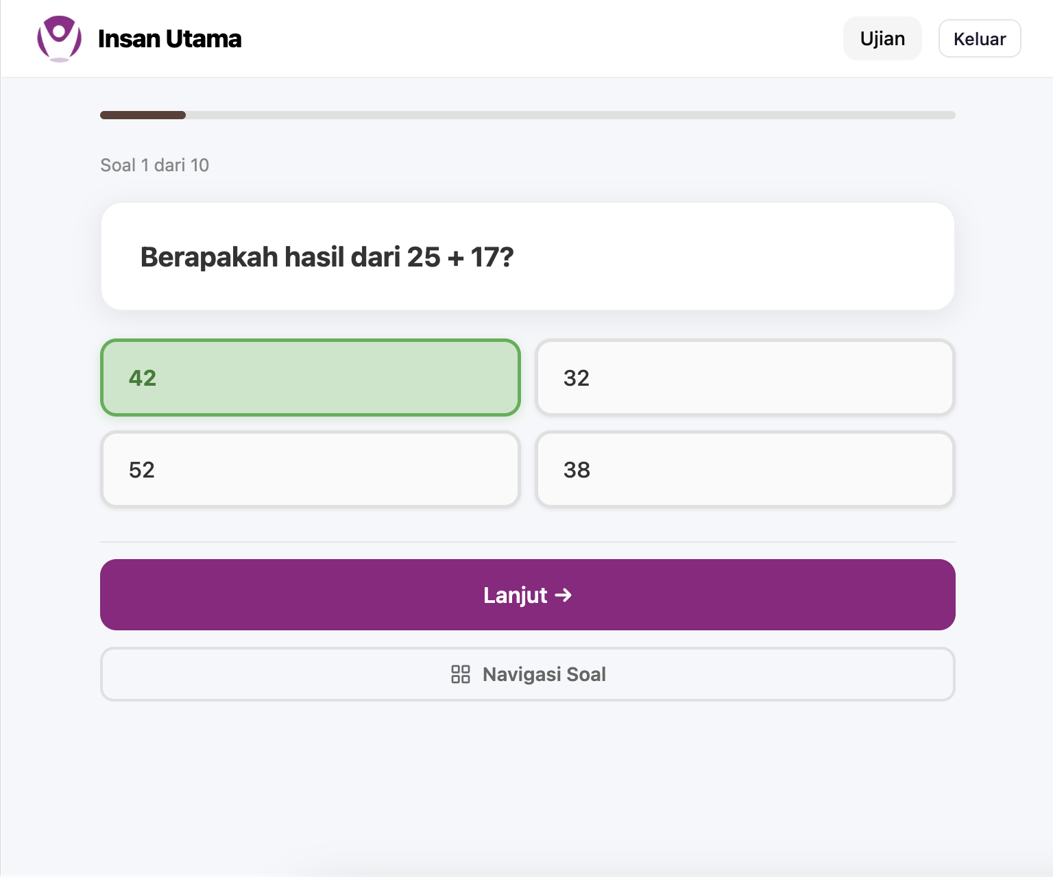 Insan Utama Online Exam